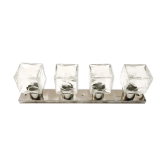 Mid Century ice glass flush light by J.T. Kalmar for Franken KG