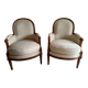pair of Louis XVI style bergères armchairs