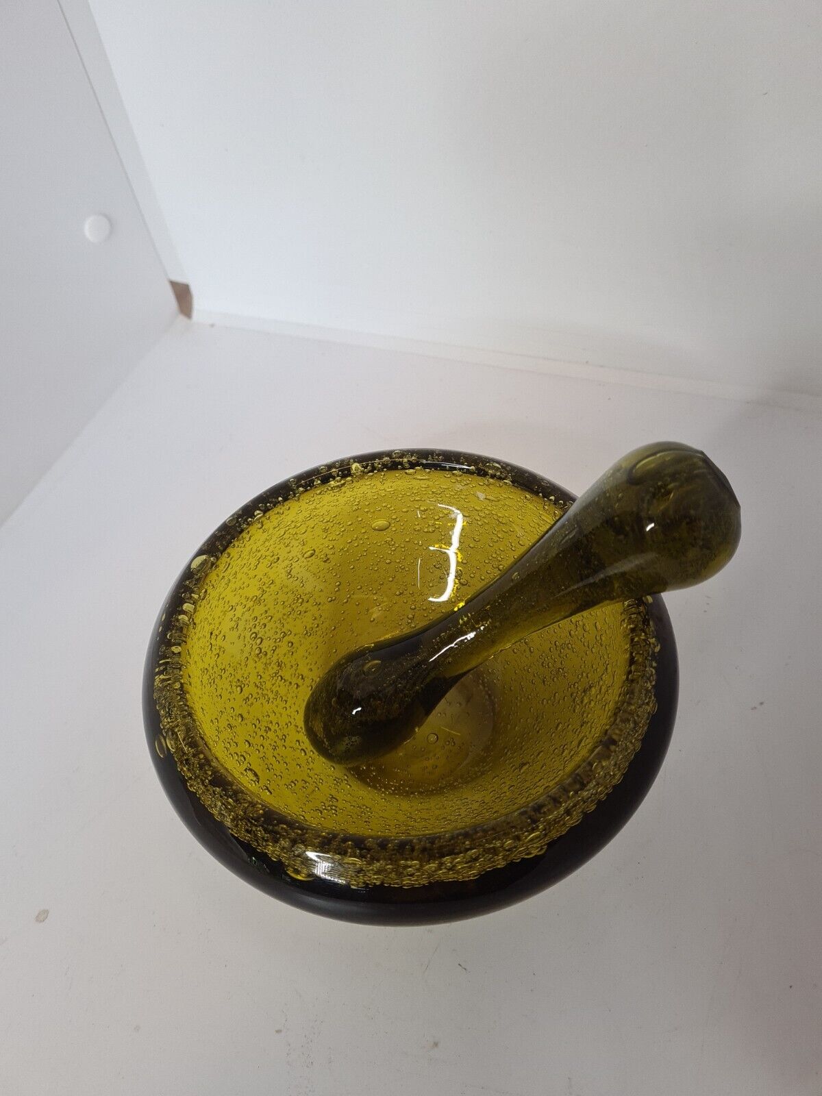 Biot blown glass medicine mortar
