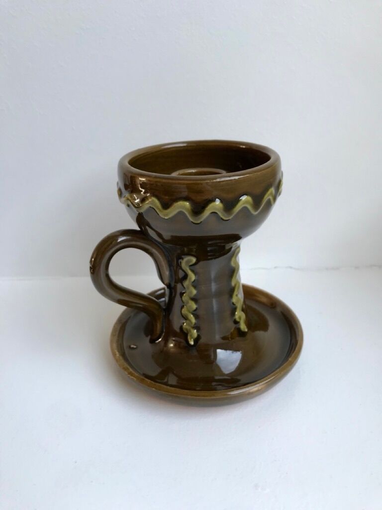 Ceramic candle holder italy 70s