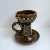 Ceramic candle holder italy 70s