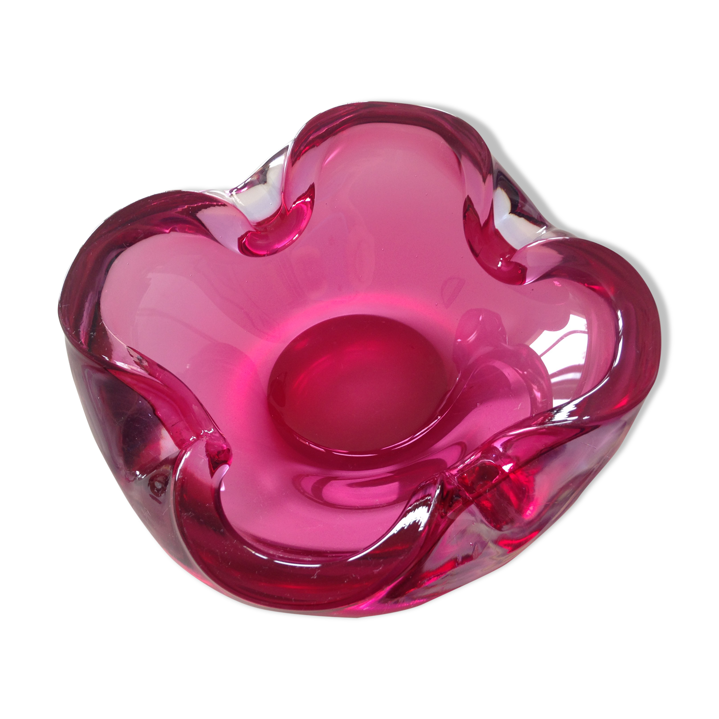 Ashtray pink Murano glass