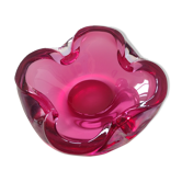Cendrier rose en verre de Murano