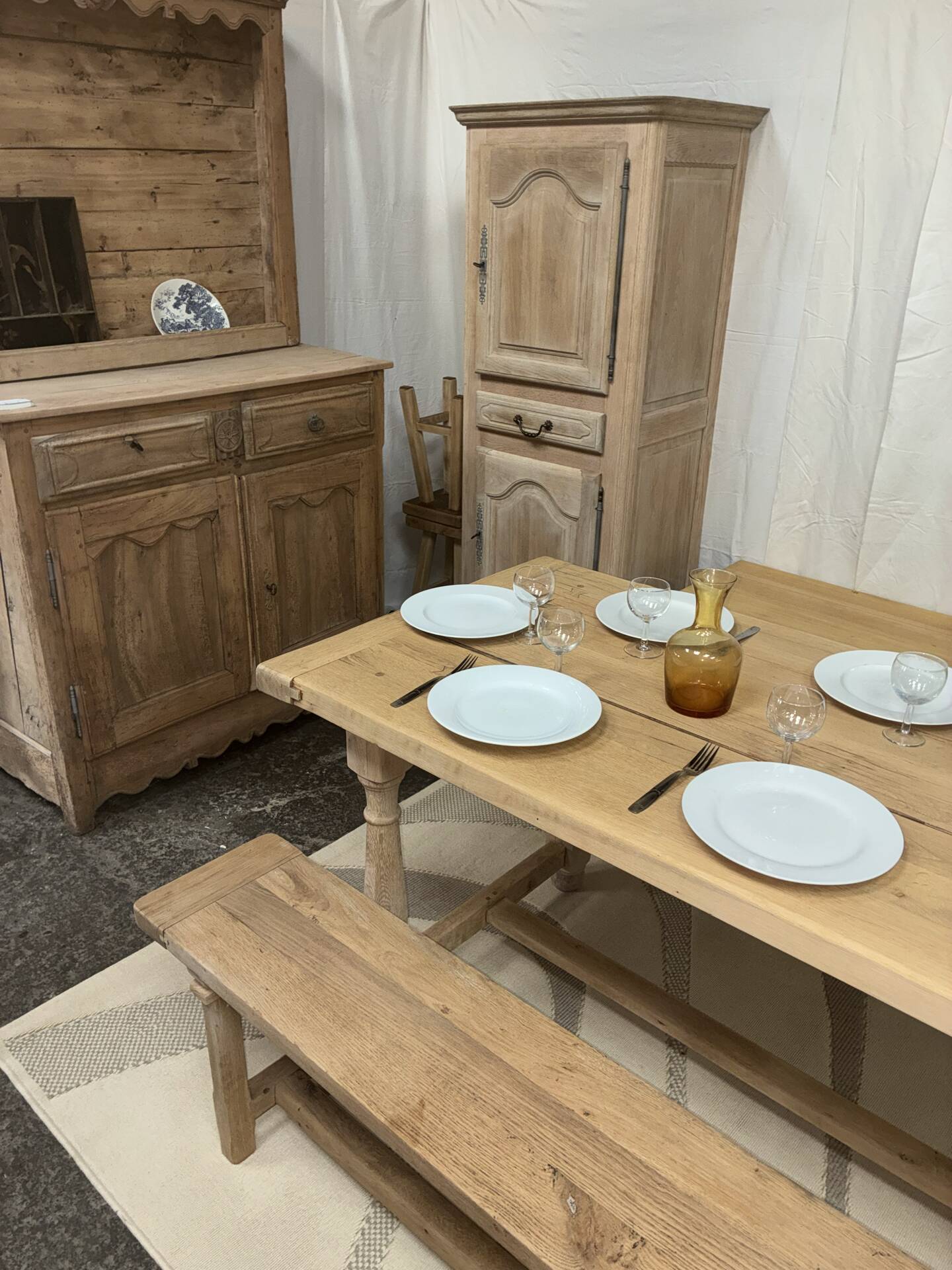 Solid oak farmhouse table