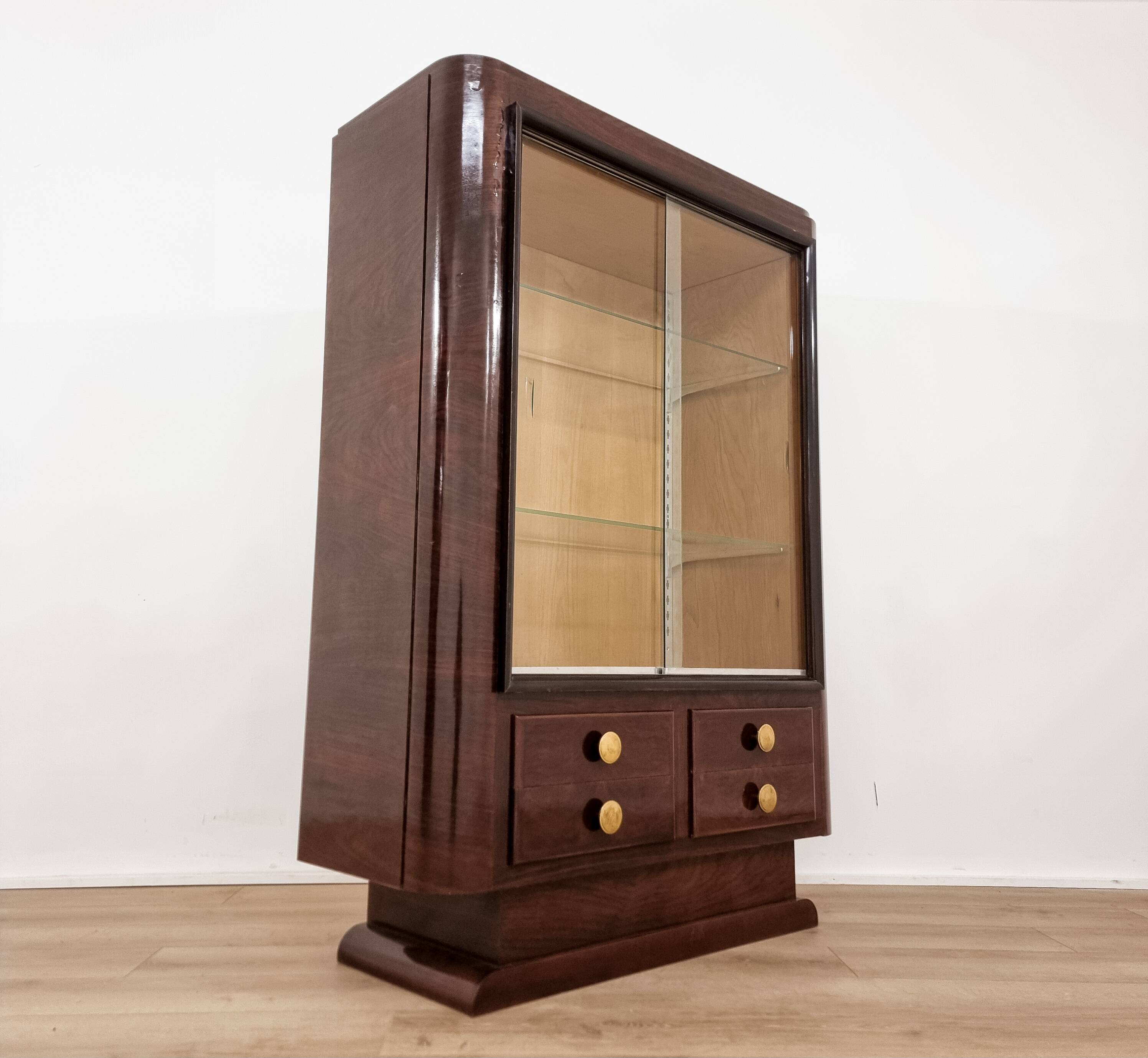20th century Art Deco wooden display case