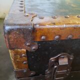 Old cabin trunk, suitcase. height 103cm