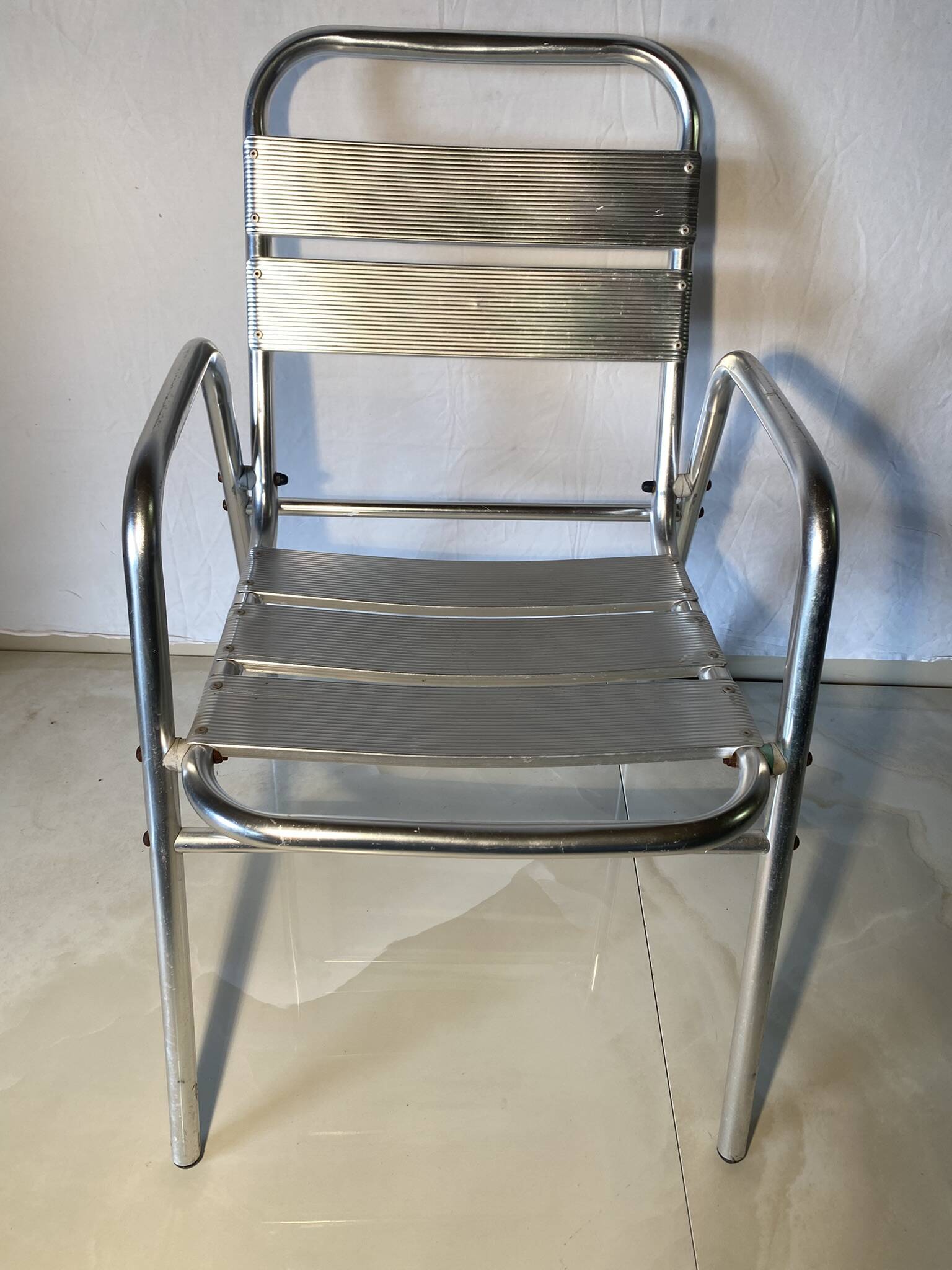 Set of 3 aluminum bistro chairs