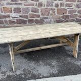 Large country farm table 240 cm in raw natural wood brewery fir