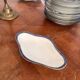 Plate, Ramekin, Salad Bowl 23cm, Limoges Porcelain, Blue and Gold, Betoule