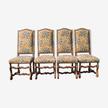 Set de 4 chaises Louis XIV en hêtre