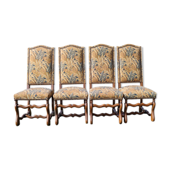 4 Louis XIV chairs in beech