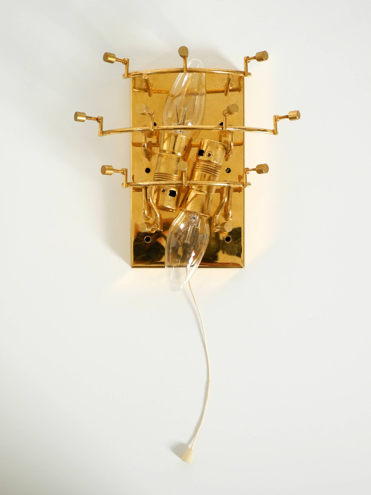 Beautiful original 1960s Kinkeldey crystal glass and brass wall lamp