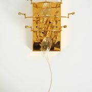 Beautiful original 1960s Kinkeldey crystal glass and brass wall lamp