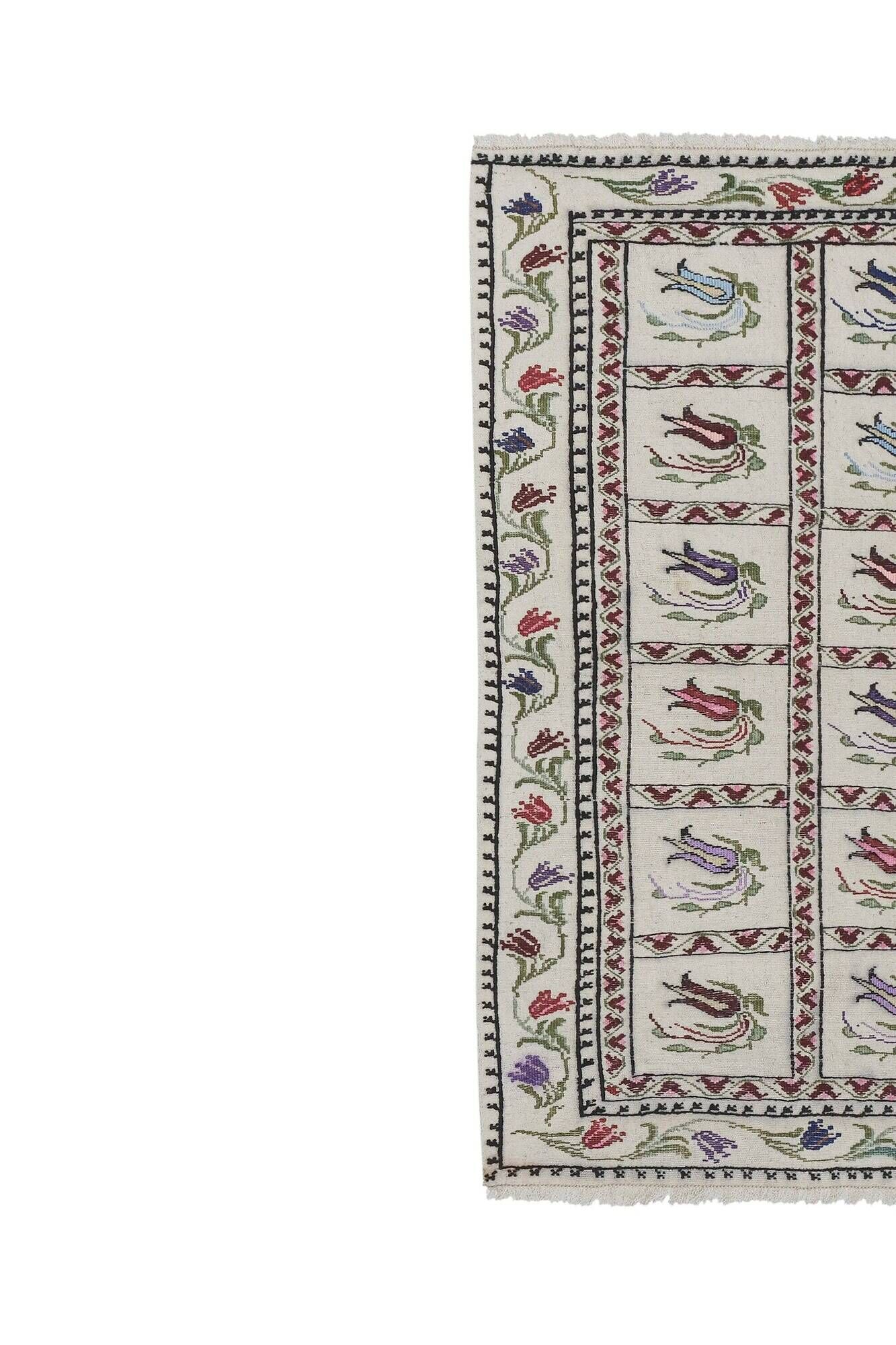 Vintage Turkish kilim, handwoven, 116x124 cm.