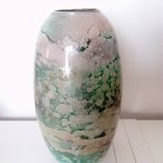 Large lacquered glass vase signed Jean-Noêl Bouillet