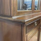 English walnut two-body library from the early 20th century.