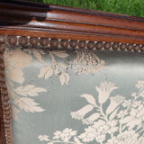 Directoire armchair in light blue satin fabric