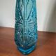 Carafe verre Empoli turquoise années 60