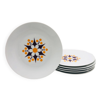 6 Bohemian porcelain dinner plates, 1970s, TK Thun - Czechoslovakia