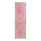 1970s Vintage Turkish Hand-Knotted Wool Cotton Pink Runner Rug 95x320