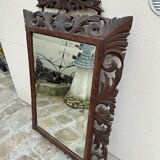 Carved wooden mirror - beveled ice - early twentieth century