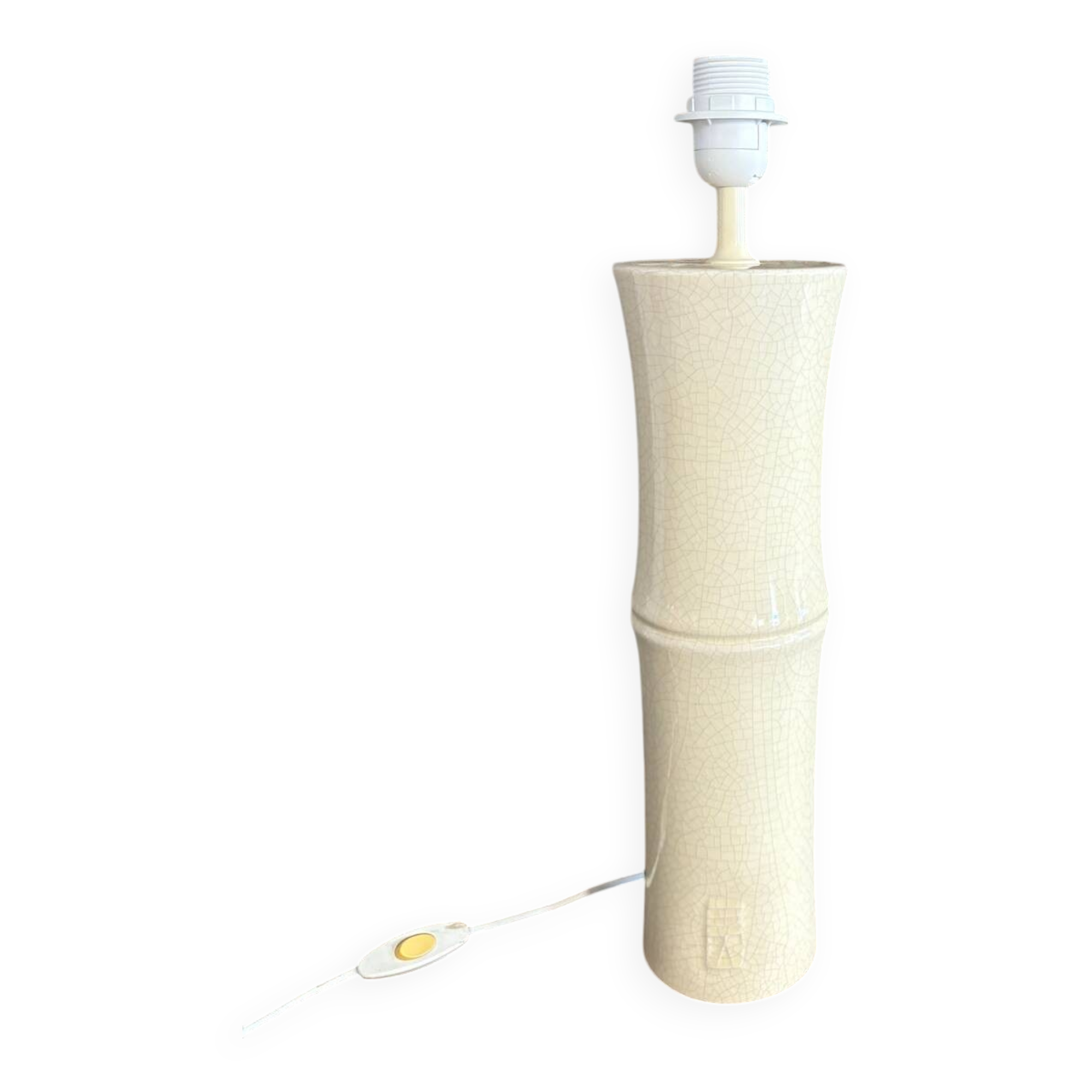 Pied de lampe bambou  céramique craquelé