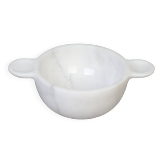 Gabriella – White Natural Marble Bowl with handles  | L 32cm W 20cm H 10cm