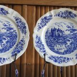 Set of 2 plates of Sarreguemines porcelain collection from the 70s