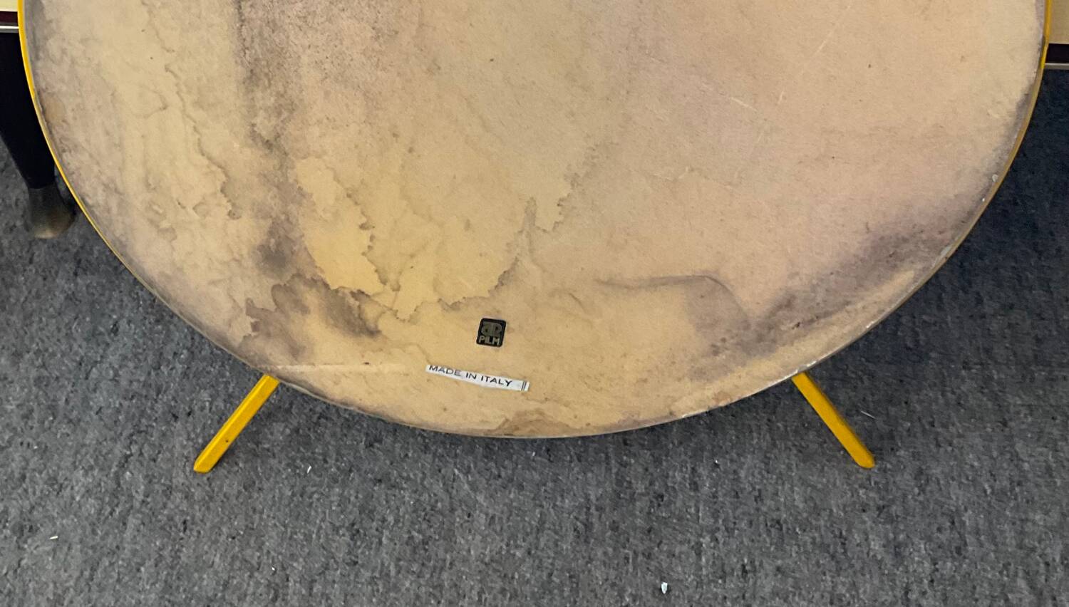 Large vintage Pilm Italy mirror in yellow metal