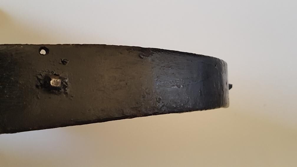 Round mirror wrought iron years 50 brutalist 50x50cm