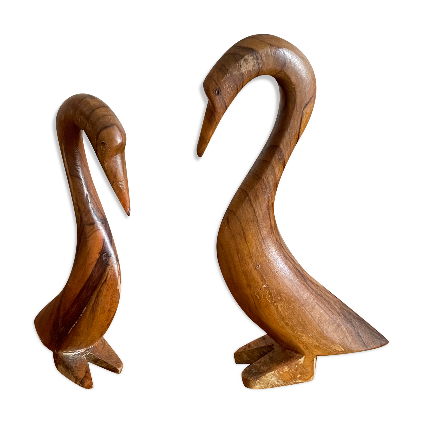 Paire d’oiseaux en bois