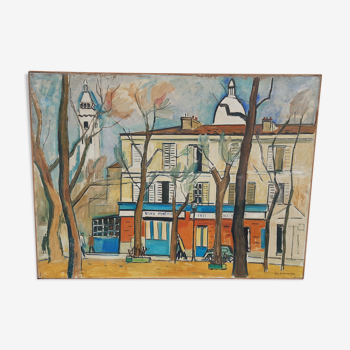 Huile sur toile "Montmartre" par Guy le Florentin