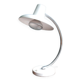 Lampe de bureau blanche en métal style industriel