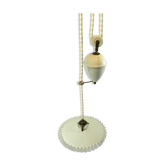 "Rise and fall" suspension in opaline and porcelain.