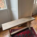 Old school bench in raw wood
