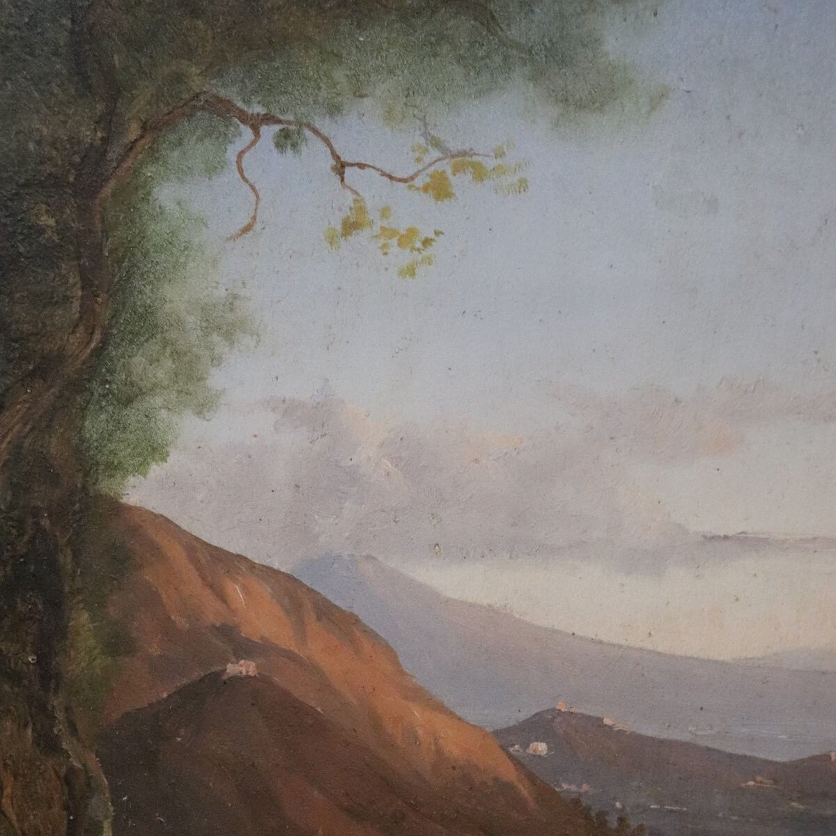 Panoramic view of Naples, oil painting on canvas, Italy 19th century