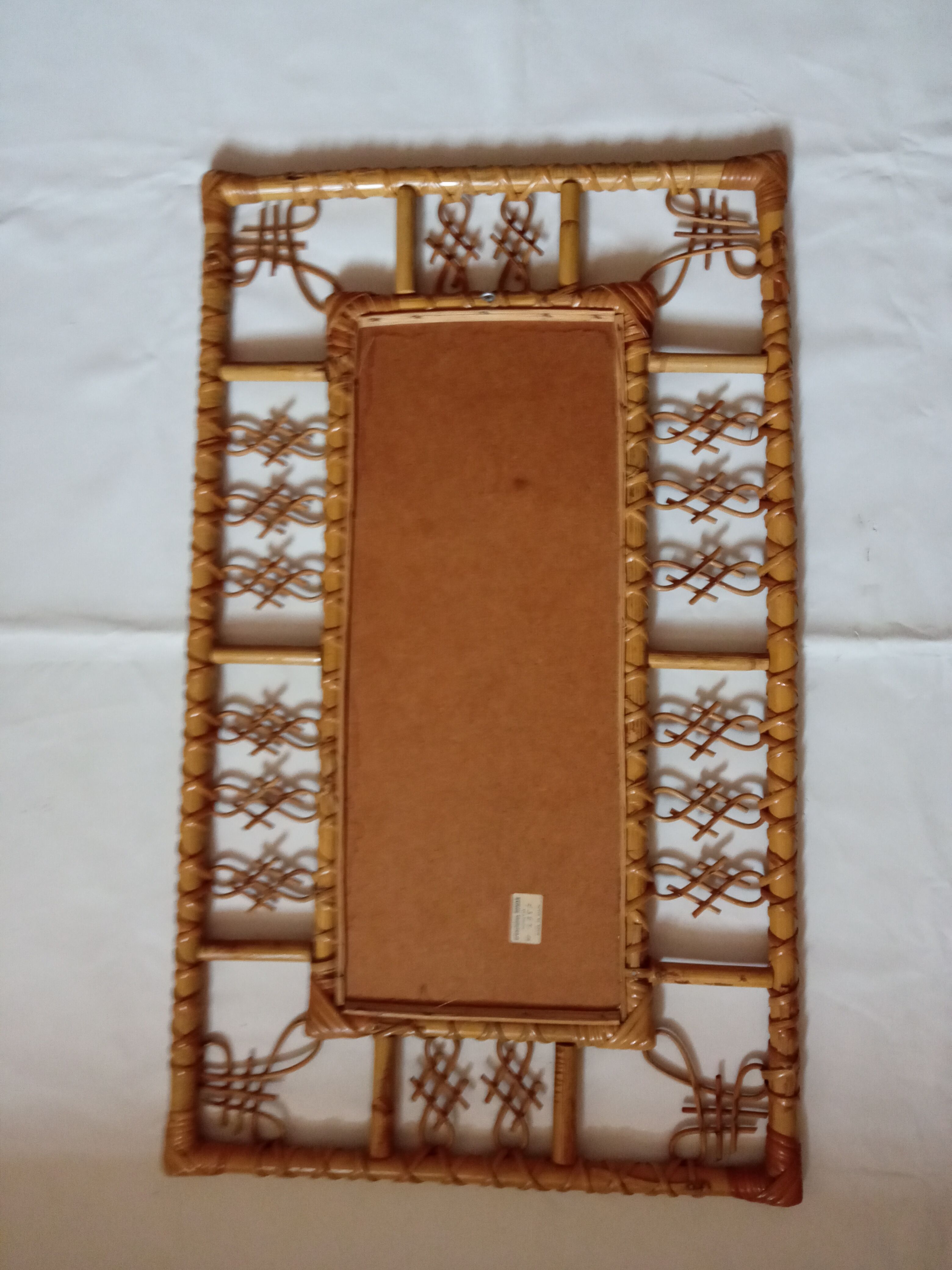 Miroir en bambou vintage