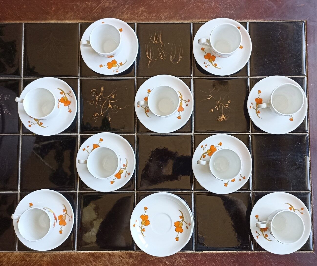 9 espresso cups Scherzer Bavaria - Bavarian porcelain 70s
