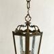 Old suspension lamp in brass and glass 3 burners