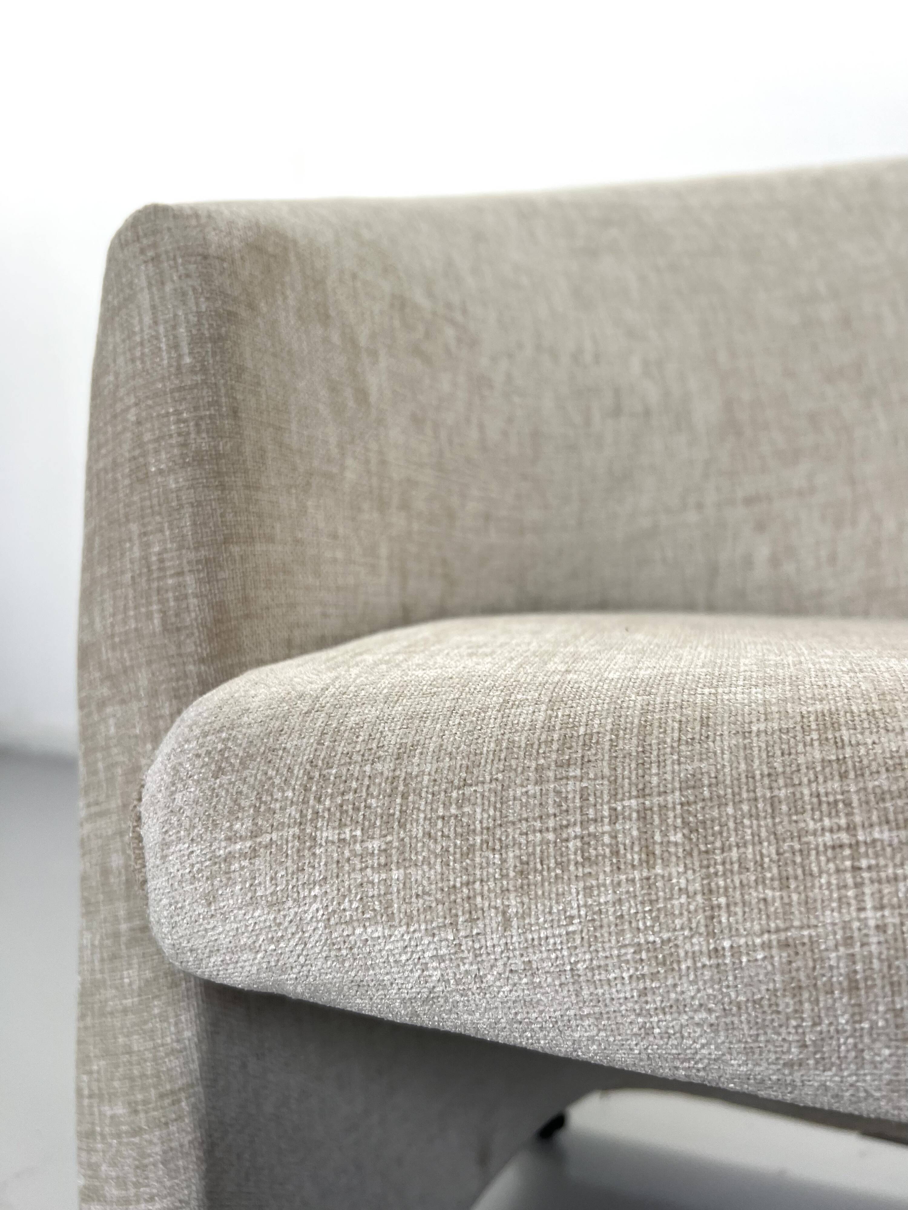 Paire de fauteuils sur roulettes pour Saporiti Italia, nouvelle tapisserie, années 1970.