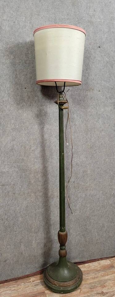 Louis XVI style floor lamp in lacquered and gilded wood circa 1880