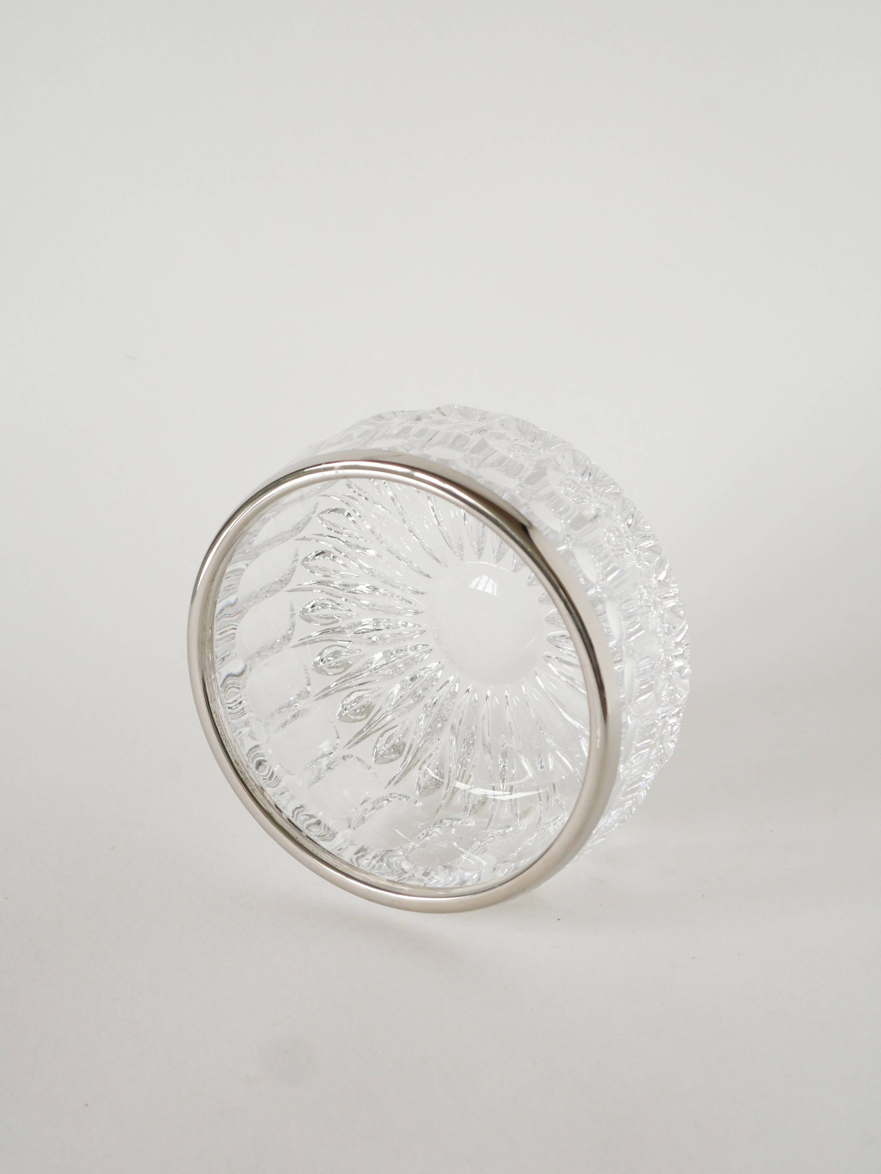 Small crystal and silver-plated bowl, 1950.