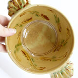 Provencal bowl in yellow ceramic and scrolls