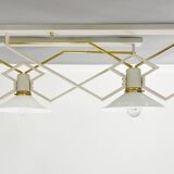 1950s Unique Ceiling Lights with Brass Details, Restored, 4 pieces available