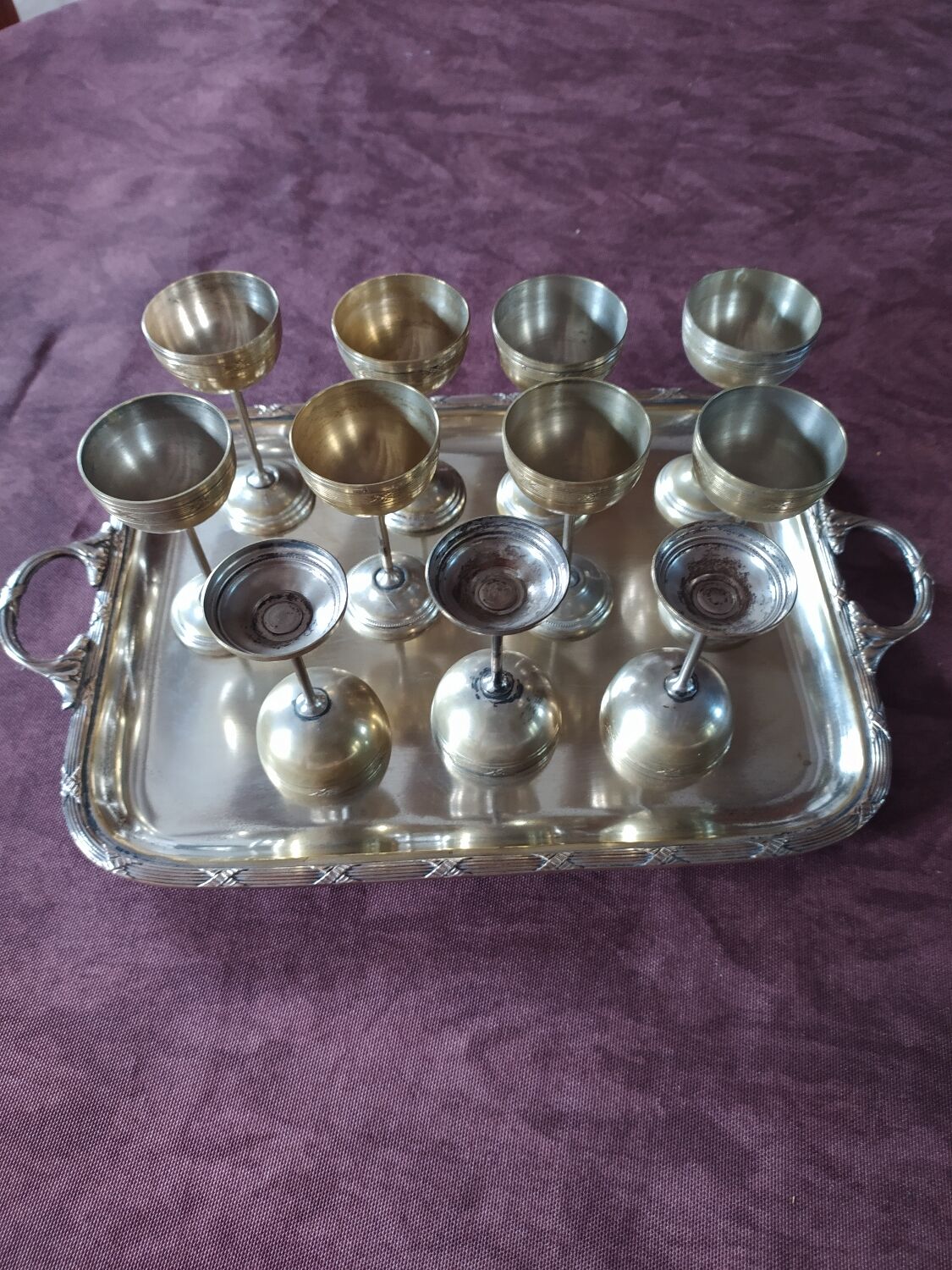 Silver metal shot set