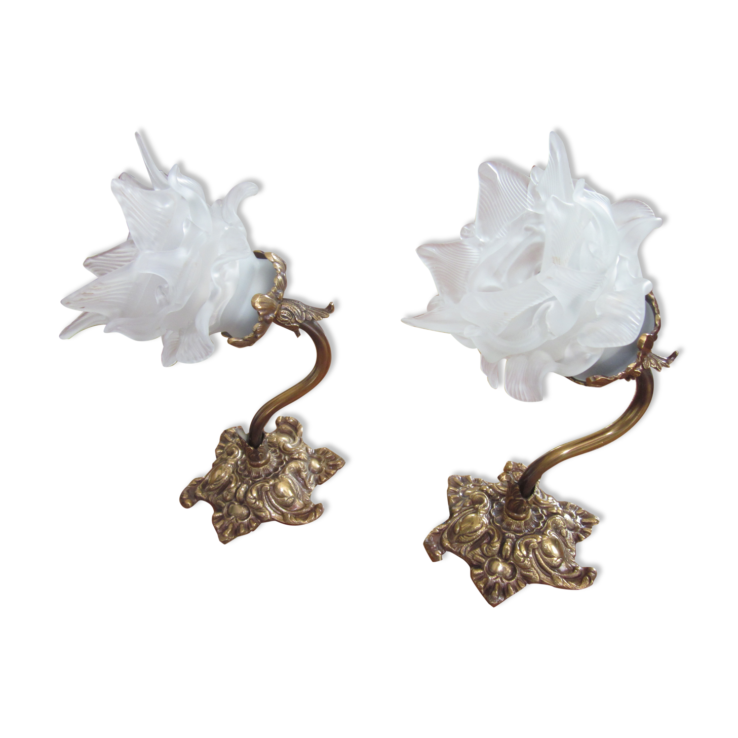 Paire d'appliques en bronze