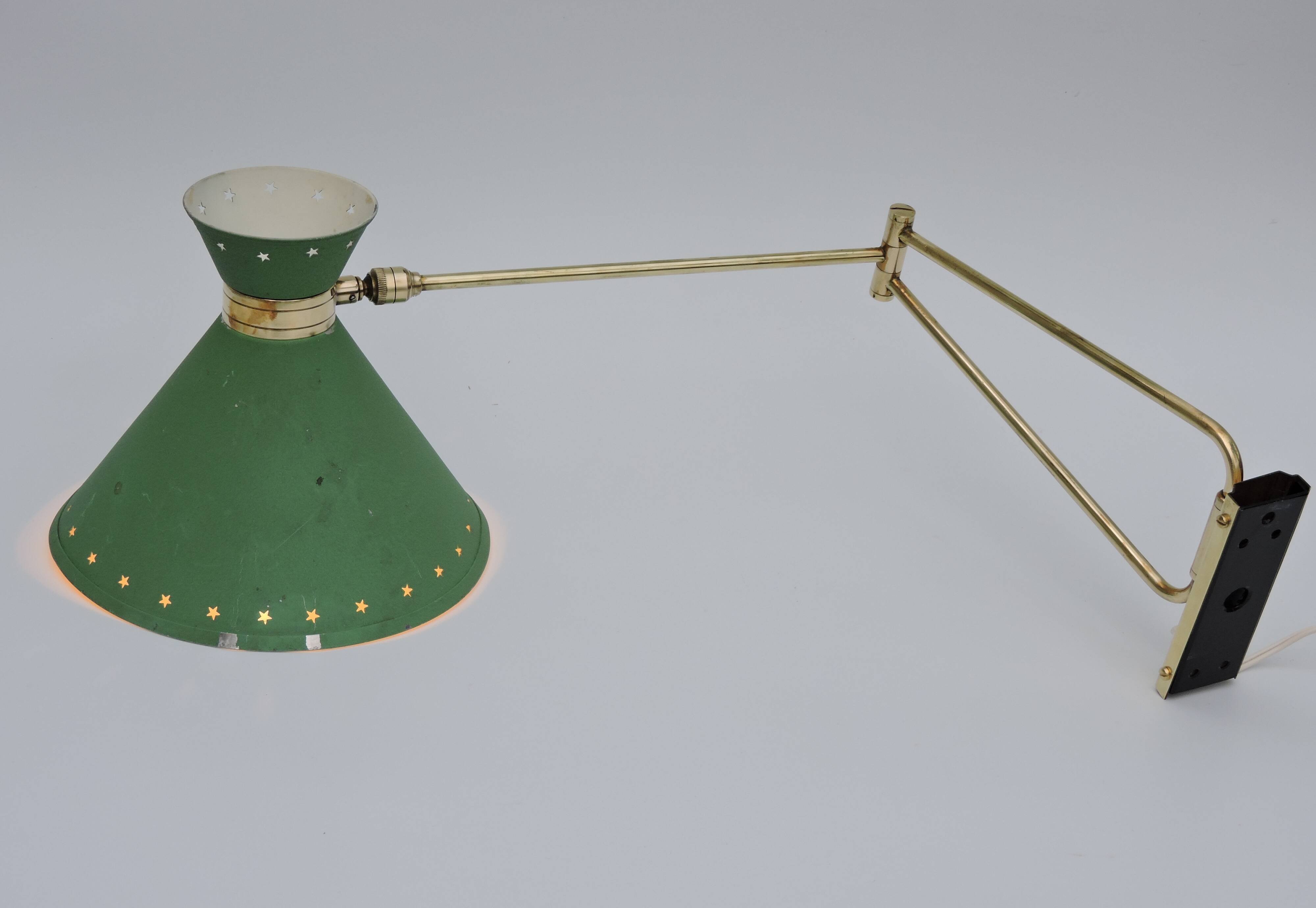 Diabolo wall lamp by René Mathieu, 1950