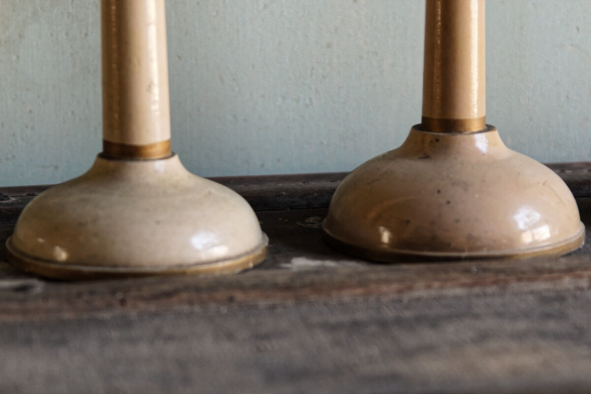 3 wooden hats turned, art deco
