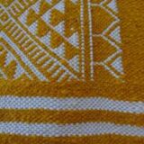 Kilim yellow and white handmade carpet , 60x105cm
