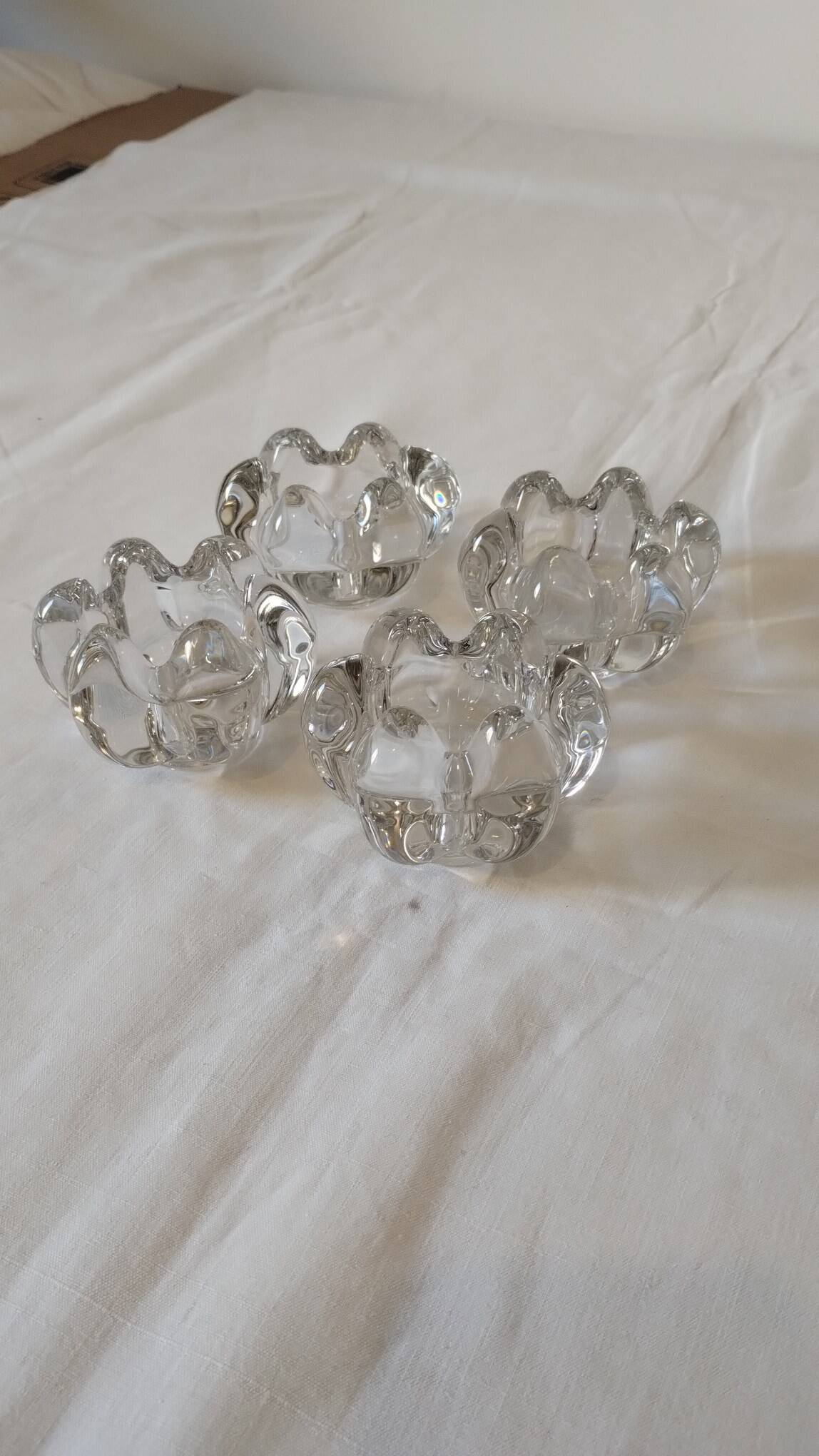 Set of 4 crystal candle holders